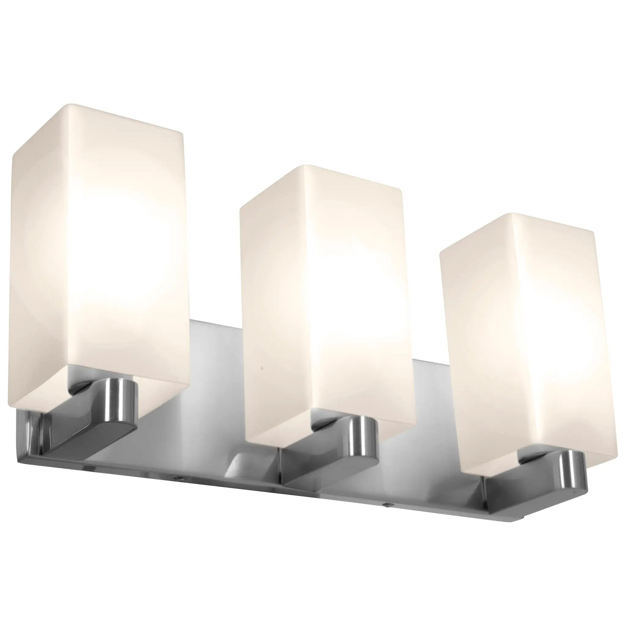brushed steel 3 light led vanity