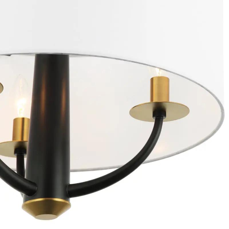 black/satin brass pendant light