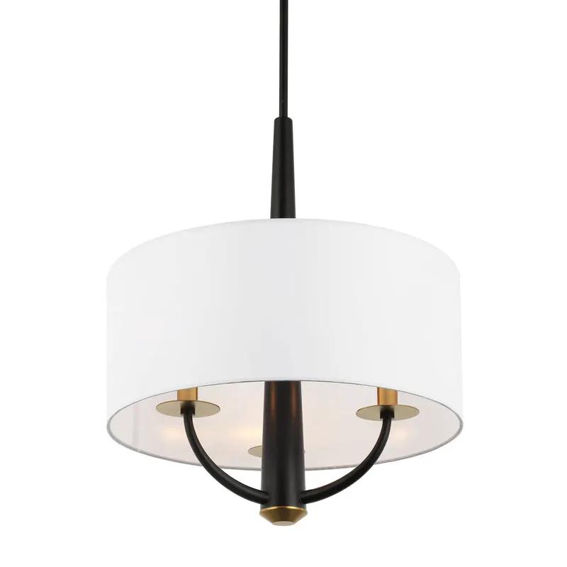 black/satin brass pendant light