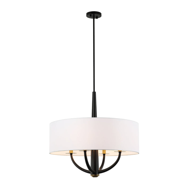 black/satin brass pendant light