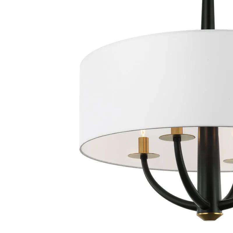 black/satin brass pendant light