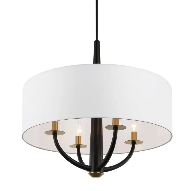 black/satin brass pendant light