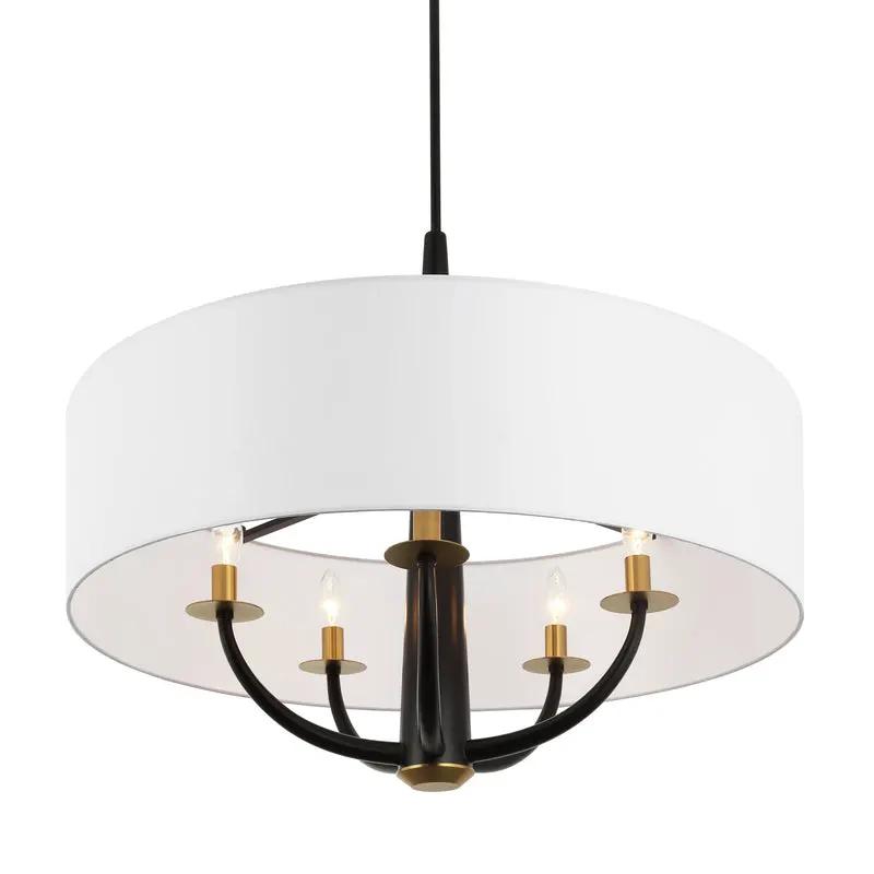 black/satin brass pendant light
