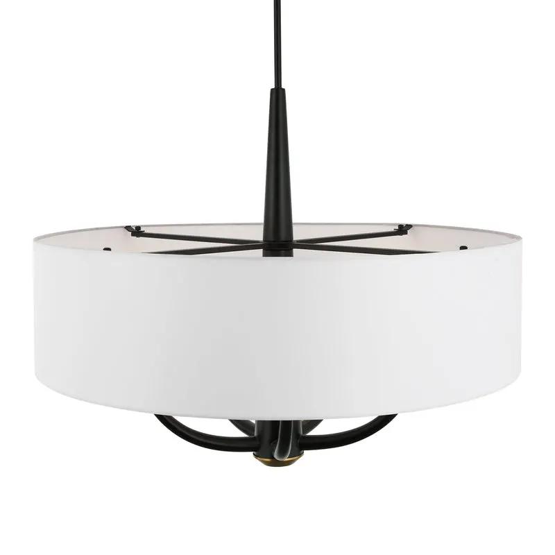 black/satin brass pendant light