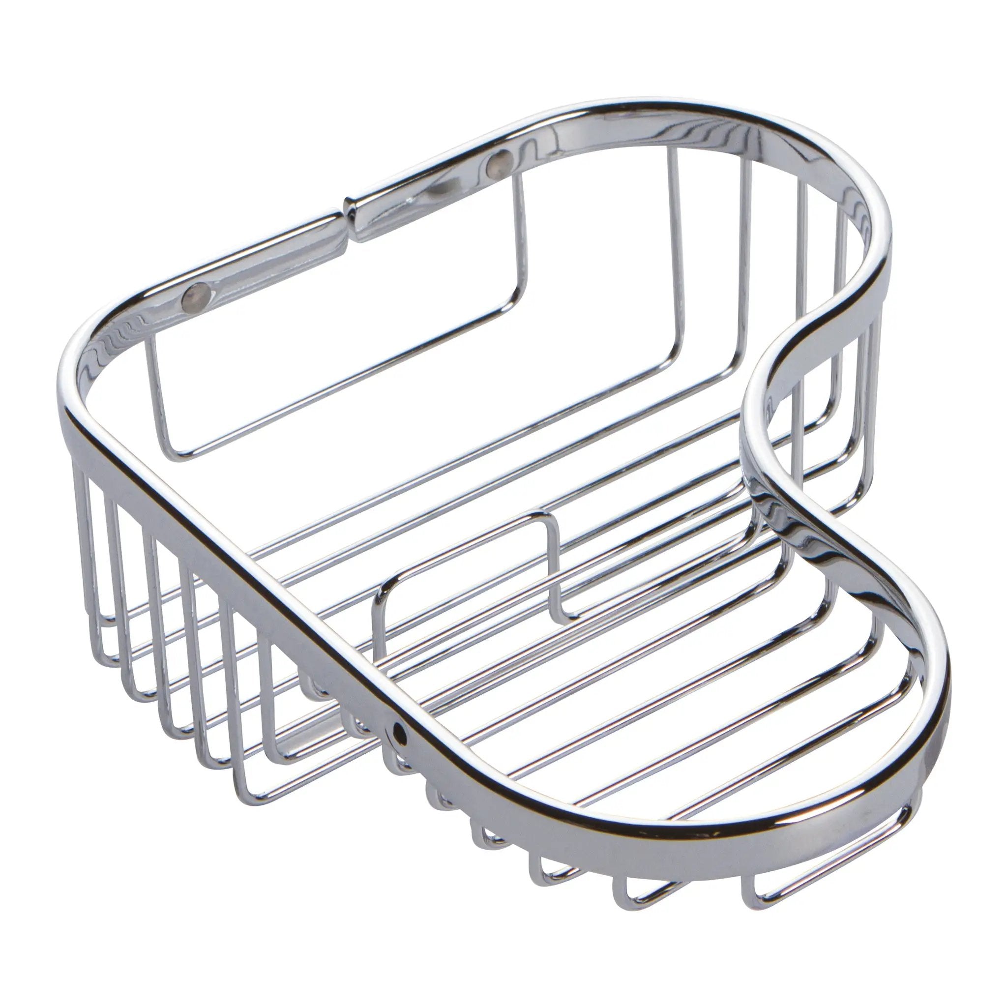 polished chrome corner basket