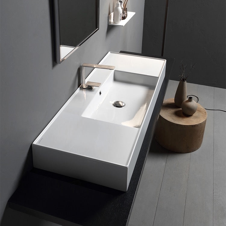 white bathroom sink