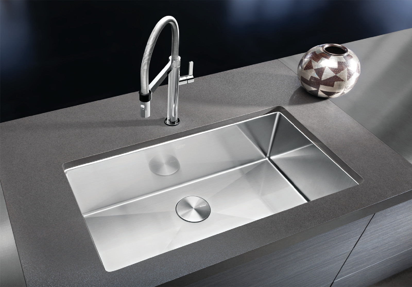 satin polish stainless steel sink