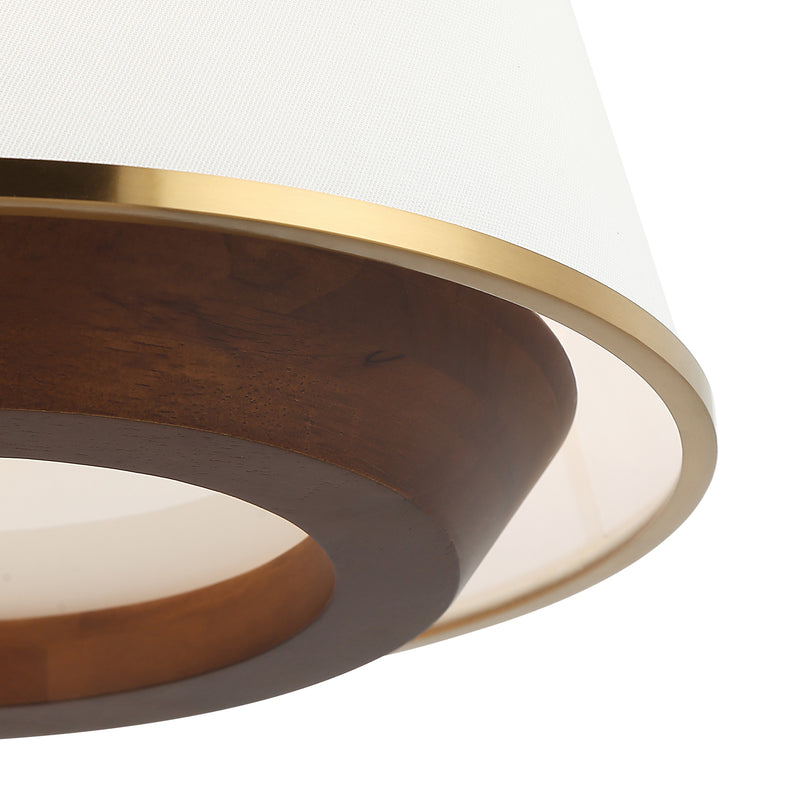 satin brass/medium walnut pendant light