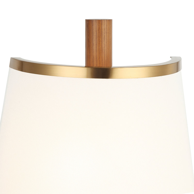 satin brass/medium walnut wall mount light