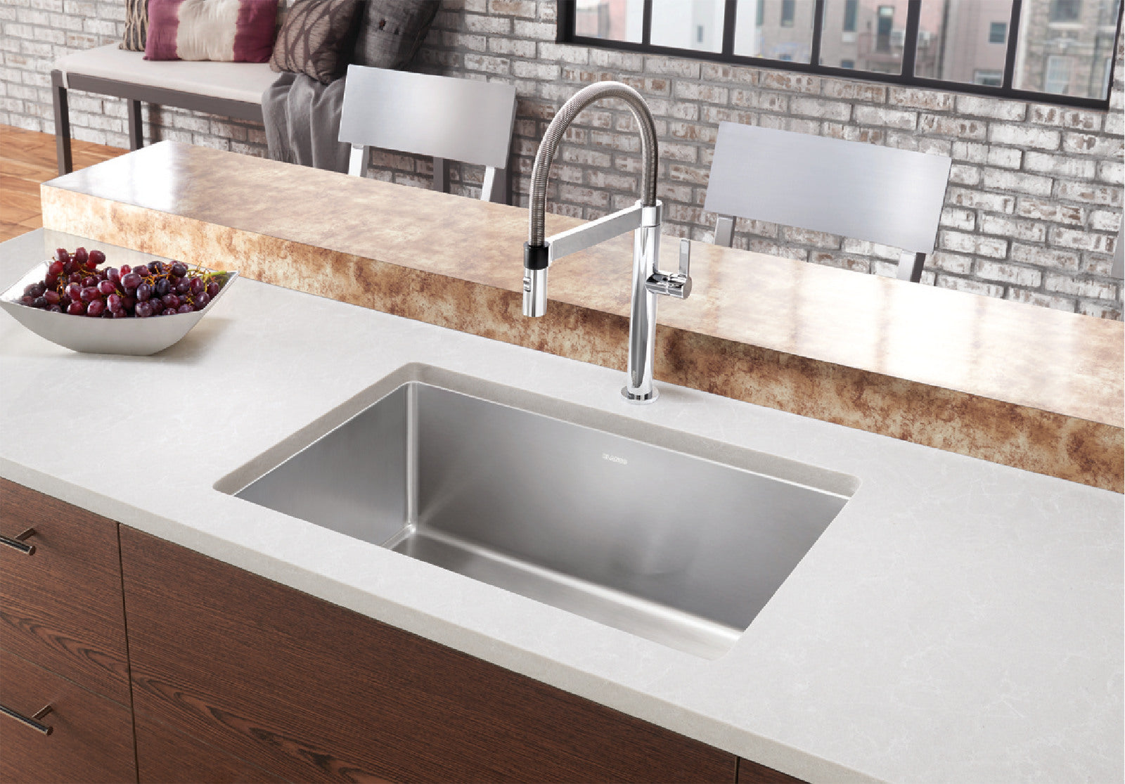 satin polish stainless steel sink