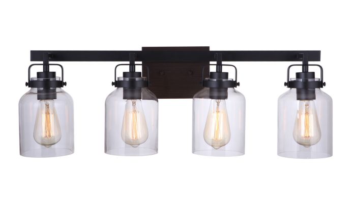 flat black / dark teak wall sconces