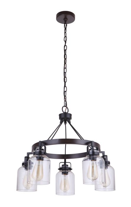 flat black / dark teak chandeliers