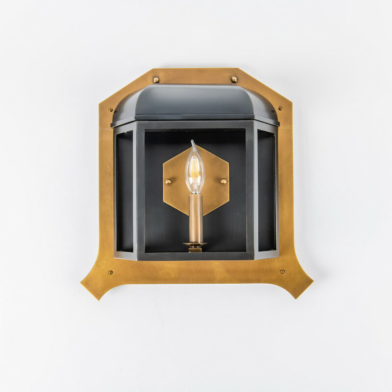 blackened zinc/heritage bronze wall mount light