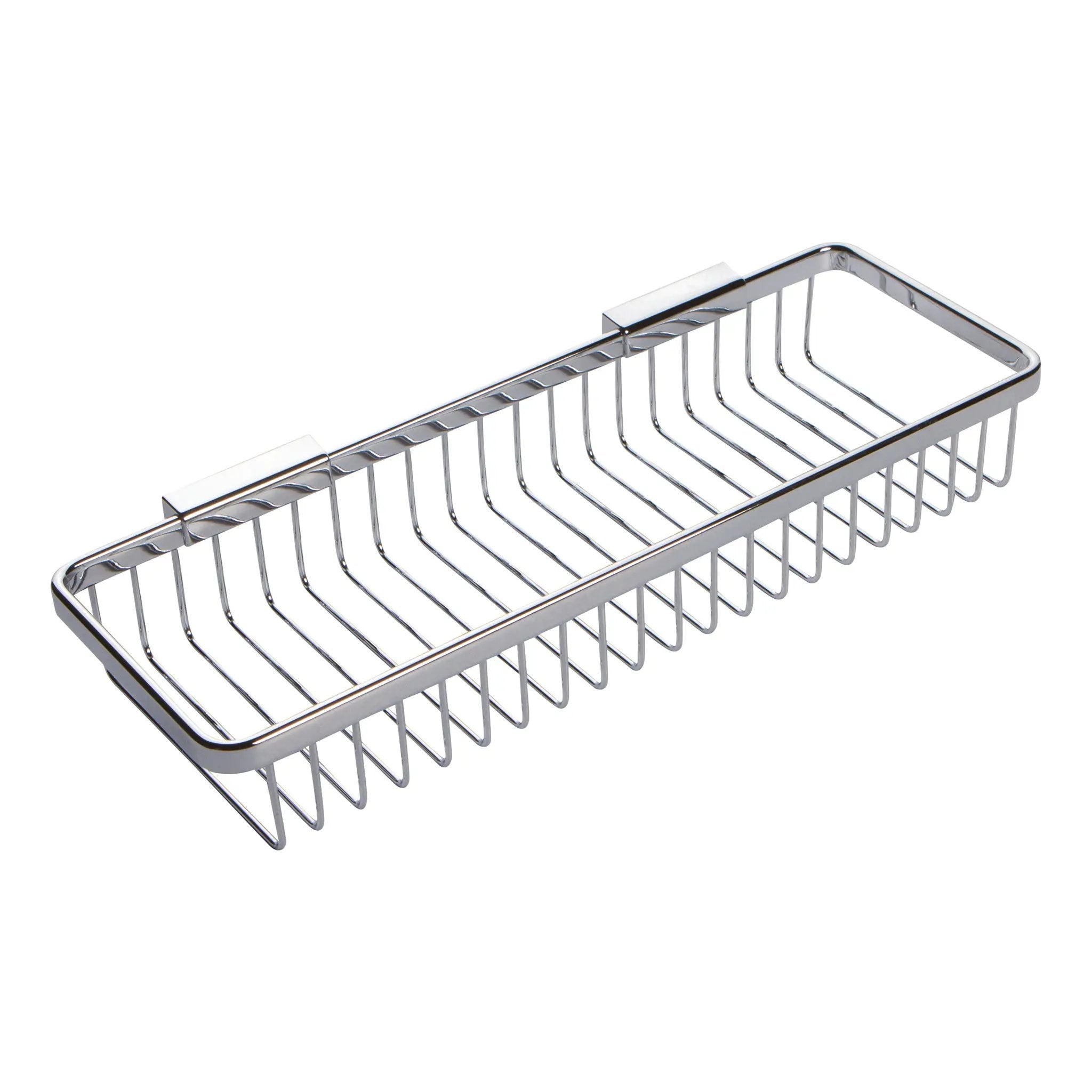 polished chrome toiletry basket