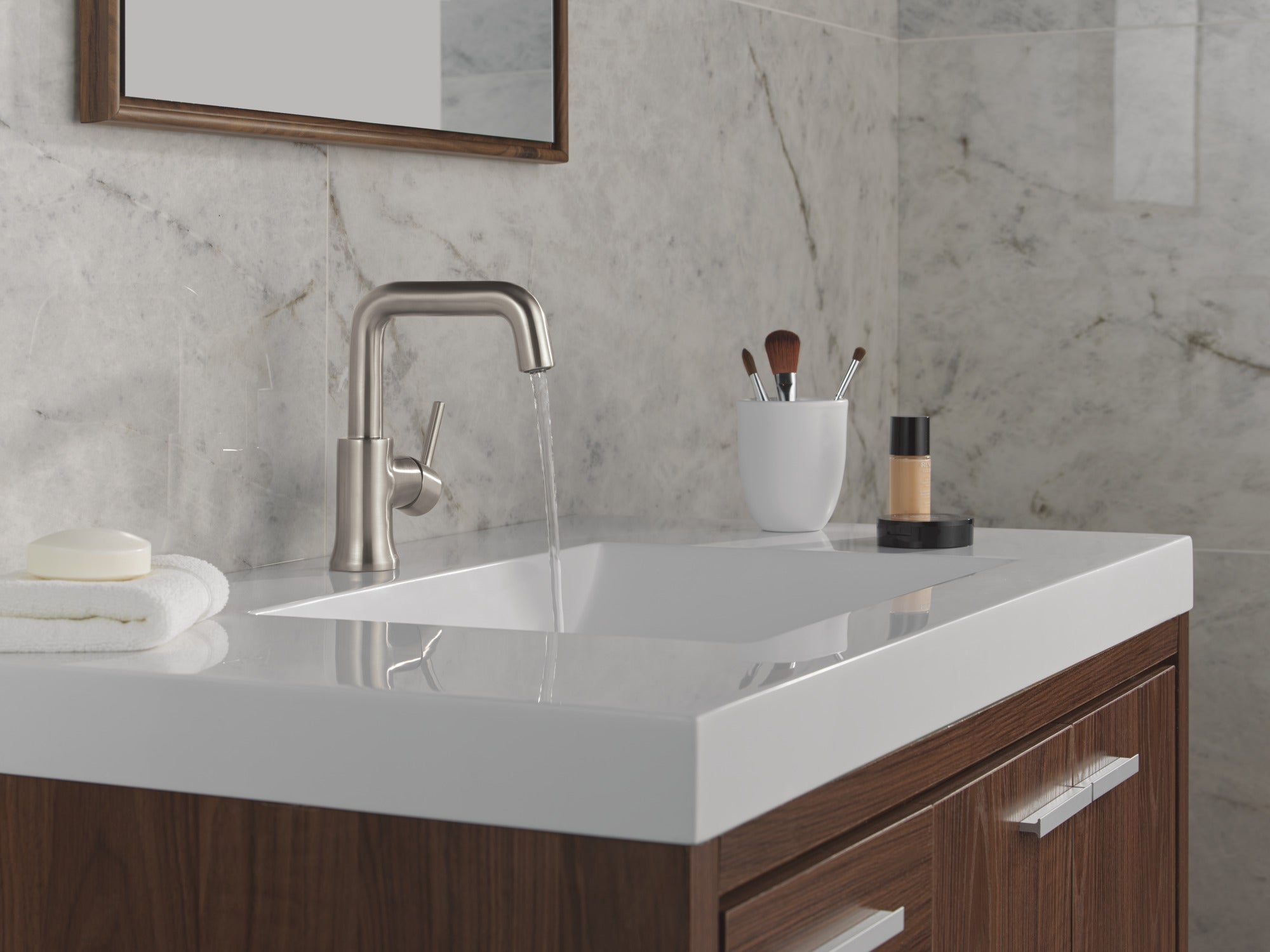 stainless bathroom faucet