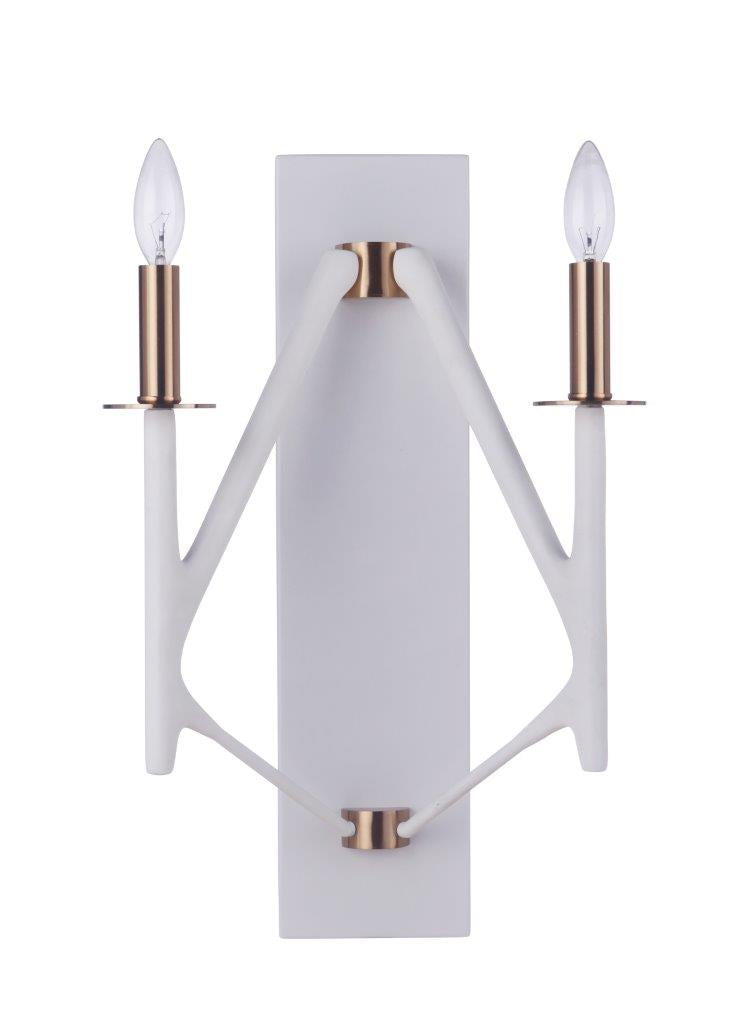 matte white / satin brass wall sconces