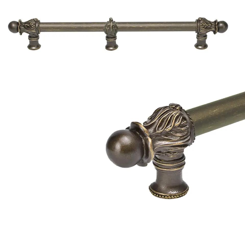Carpe Diem Acanthus II Romanesque Style Appliance/Long Pull and Center Brace - 5/8" Smooth Bar by Carpe Diem