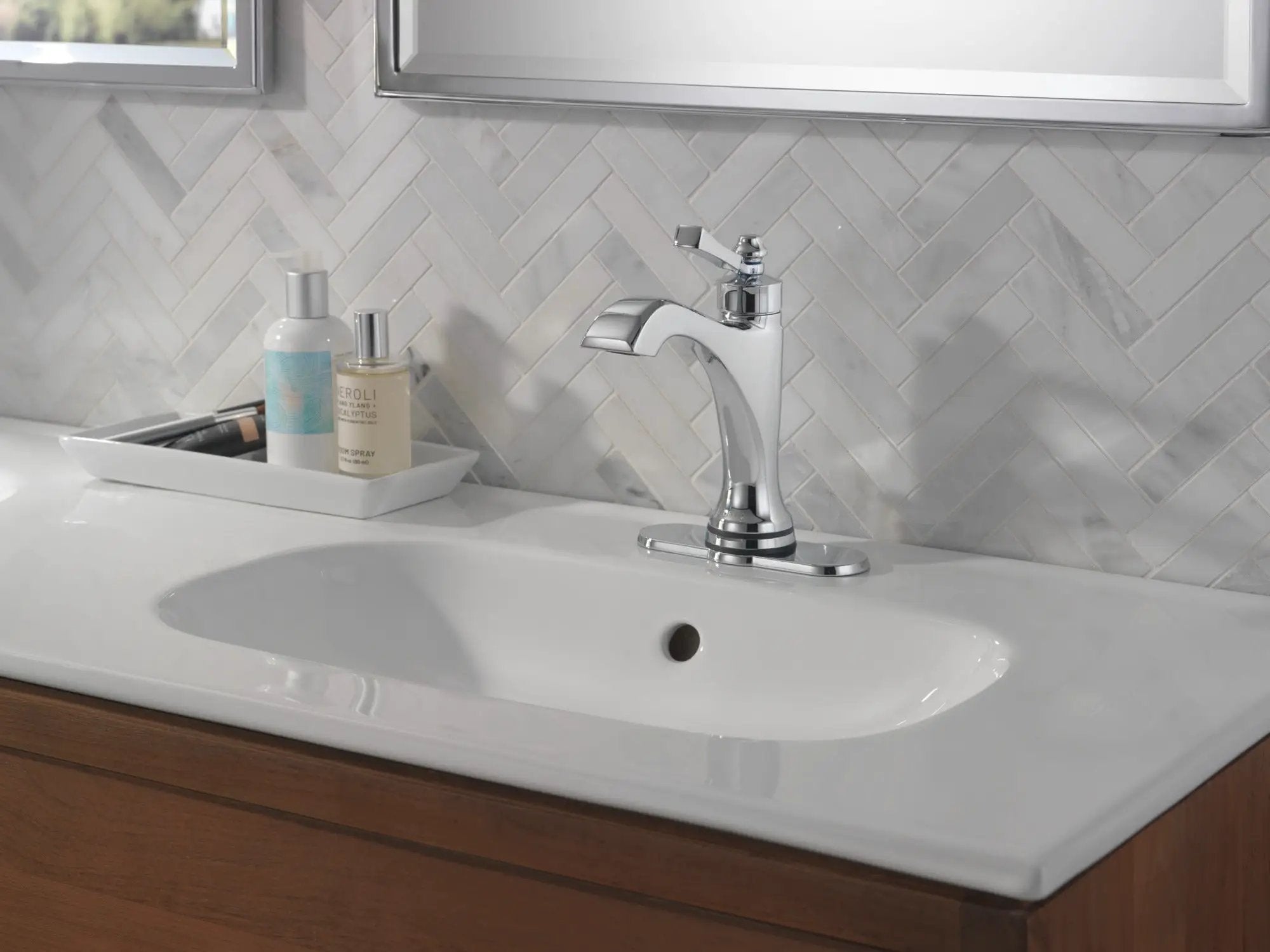 chrome bathroom faucet