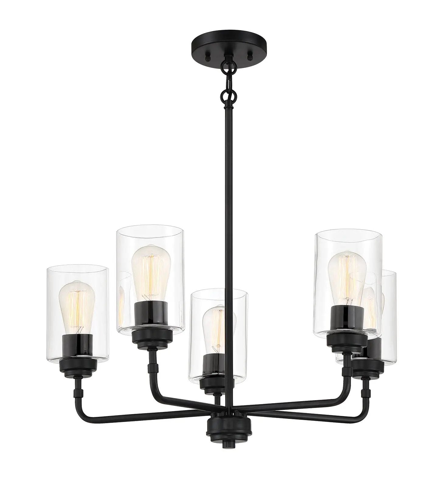 flat black chandeliers