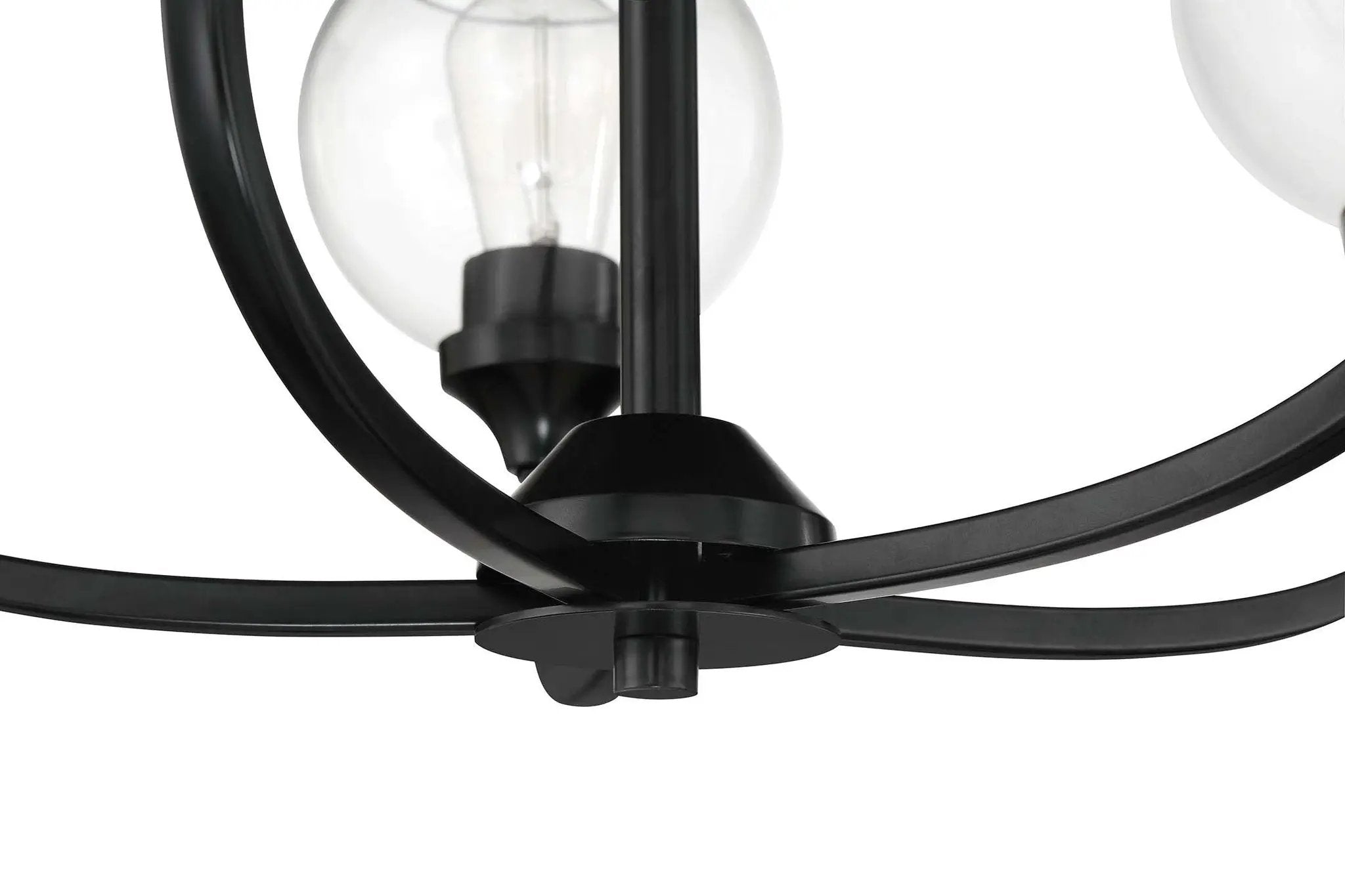 flat black chandeliers