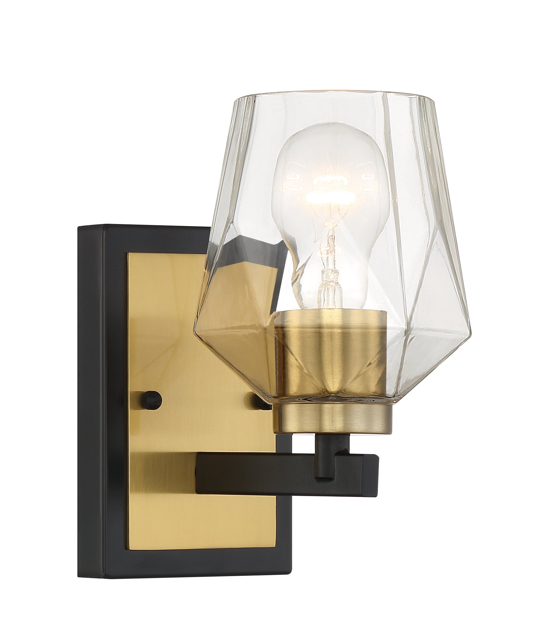 flat black/satin brass wall sconces