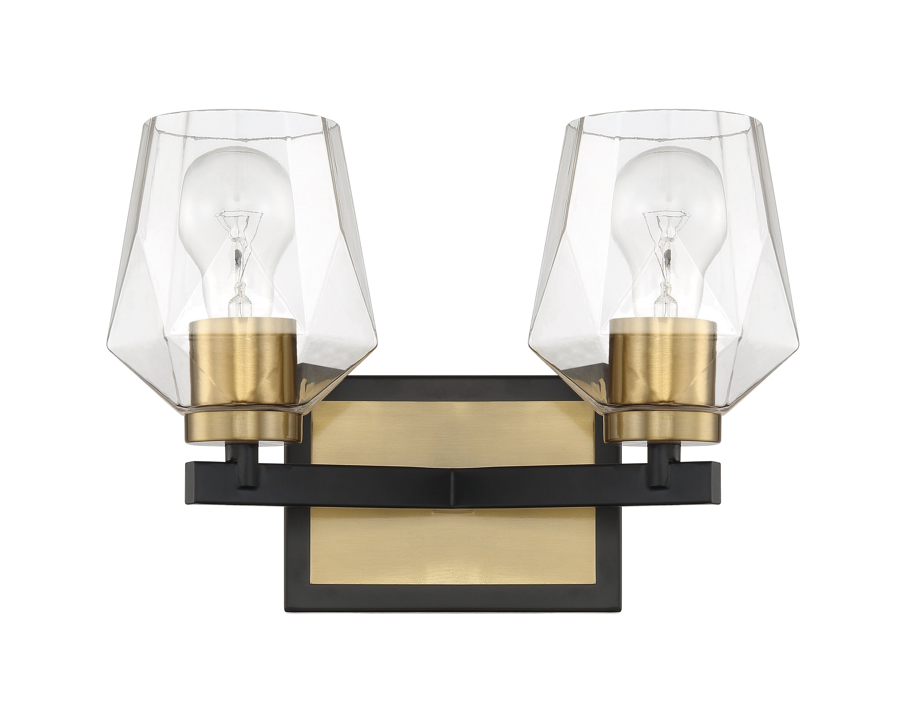 flat black/satin brass wall sconces
