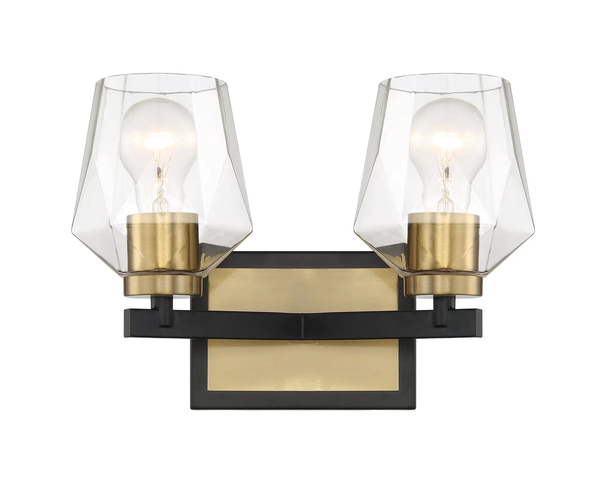 flat black/satin brass wall sconces