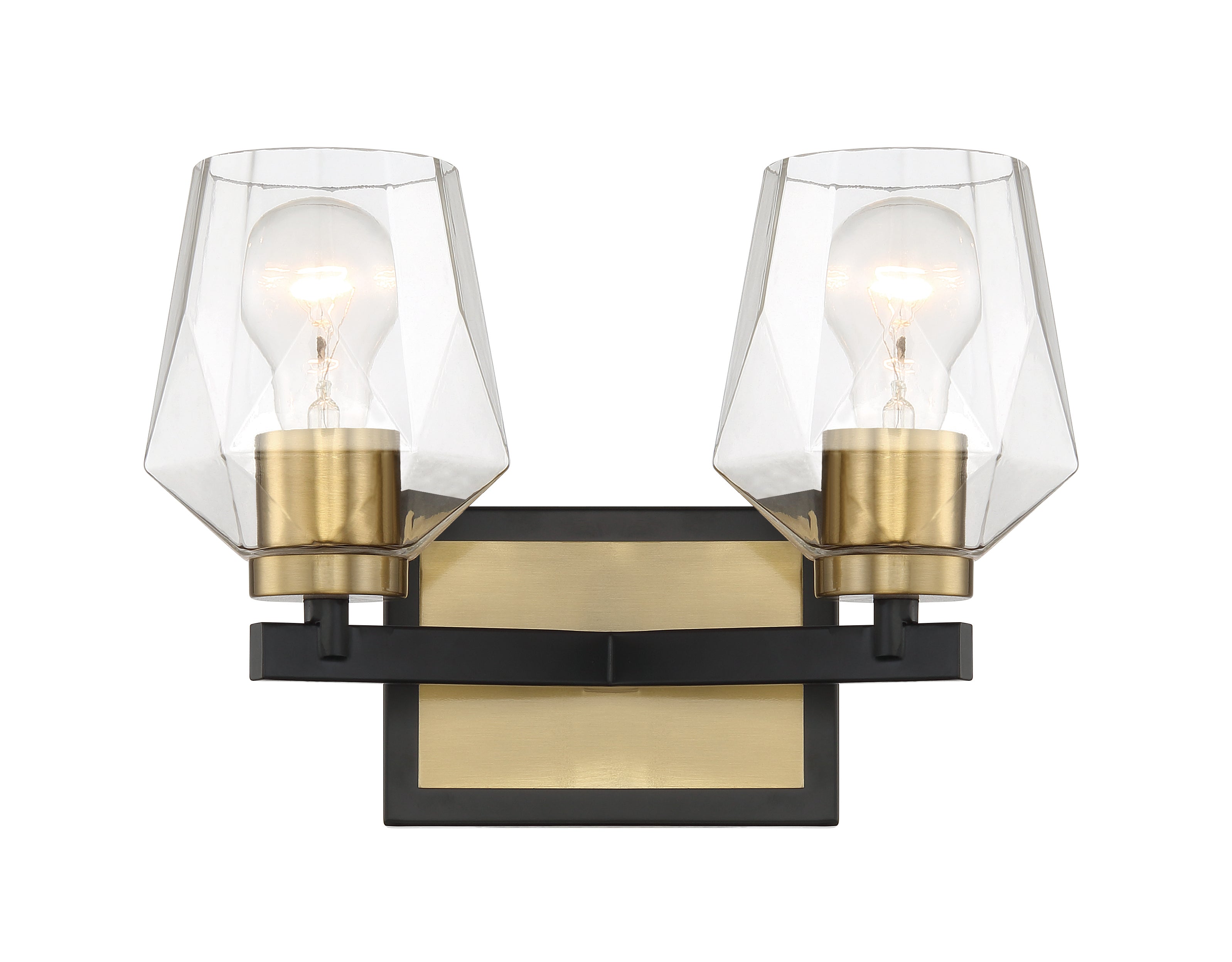 flat black/satin brass wall sconces