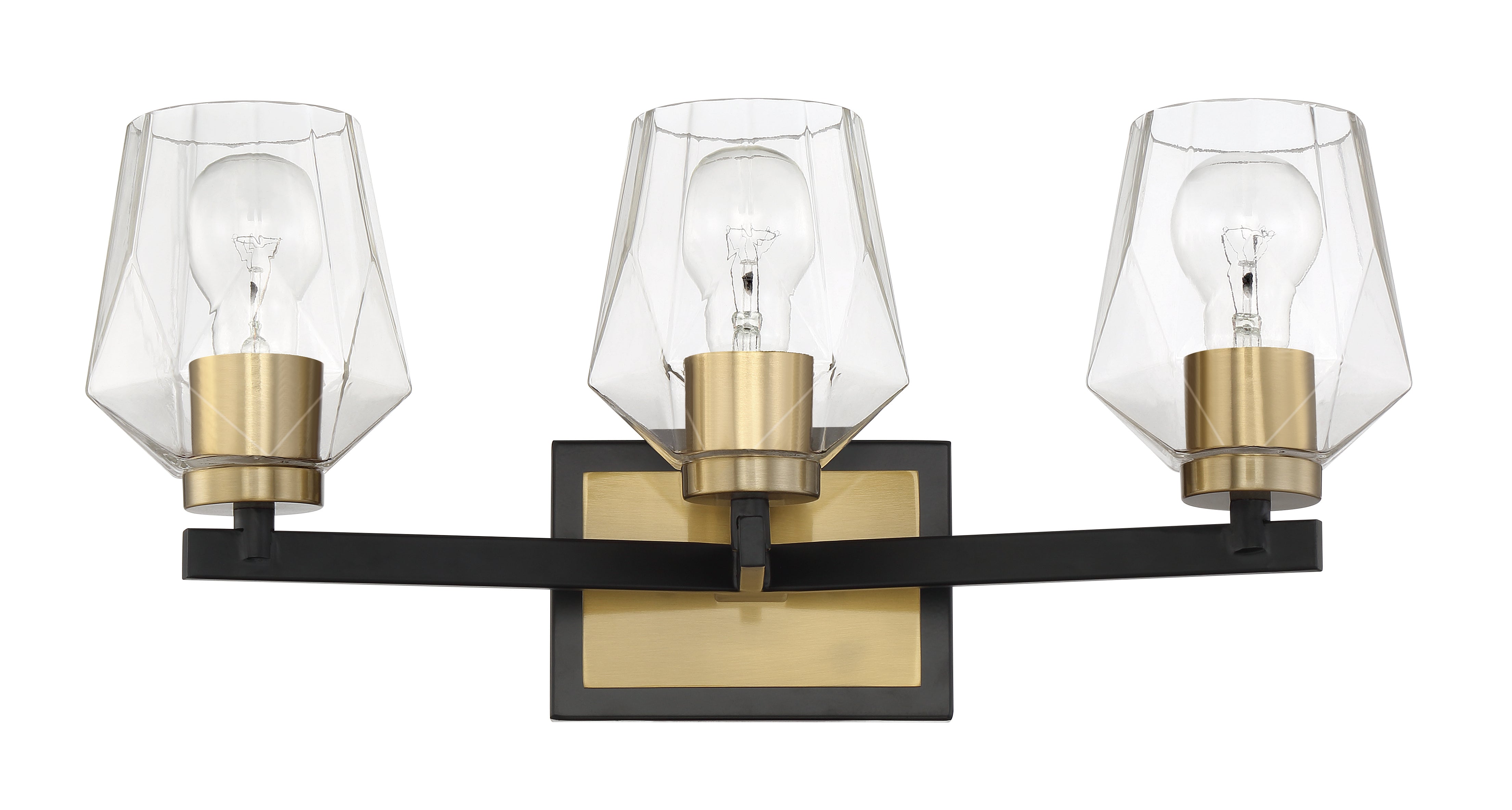 flat black/satin brass wall sconces