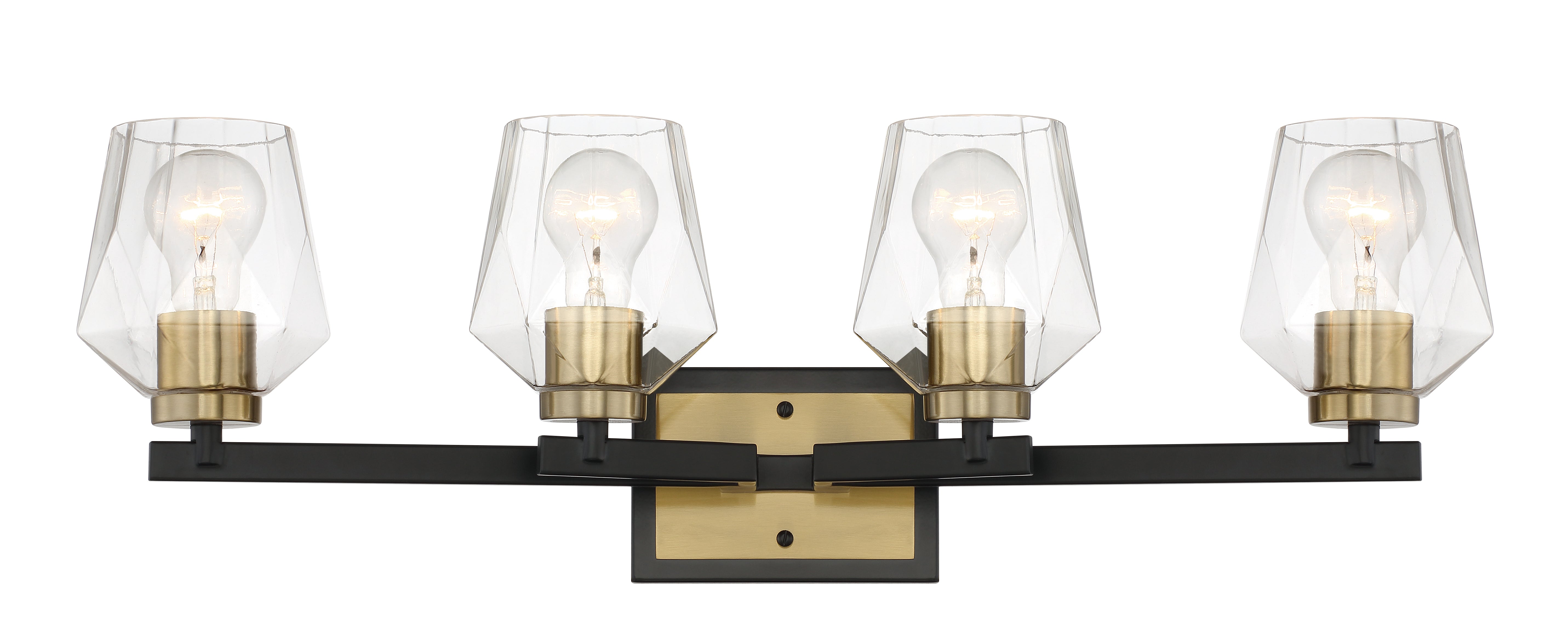 flat black/satin brass wall sconces