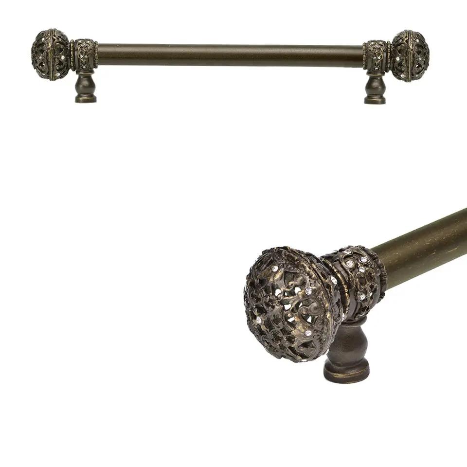 Carpe Diem Juliane Grace Large Finial Appliance/Long Pull - 5/8" Smooth Bar - Decorated with Swarovski Crystals by Carpe Diem