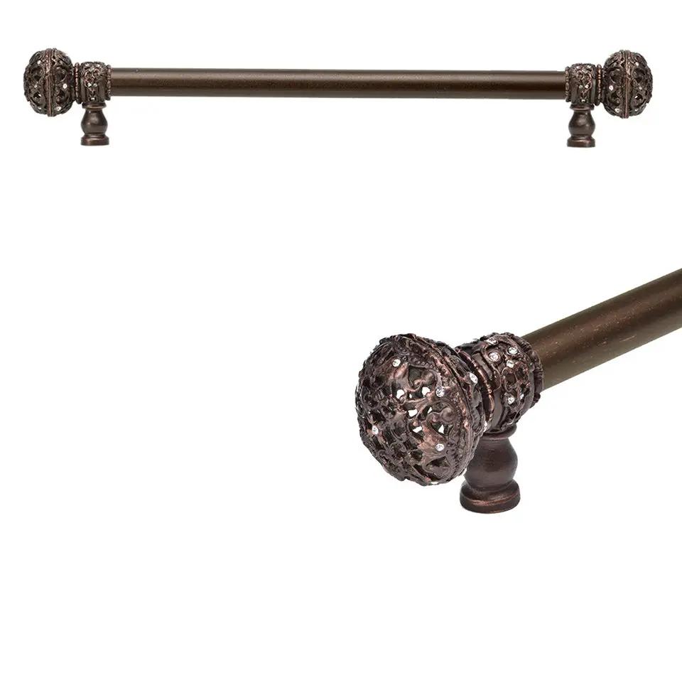 Carpe Diem Juliane Grace Large Finial Appliance/Long Pull - 5/8" Smooth Bar - Decorated with Swarovski Crystals by Carpe Diem