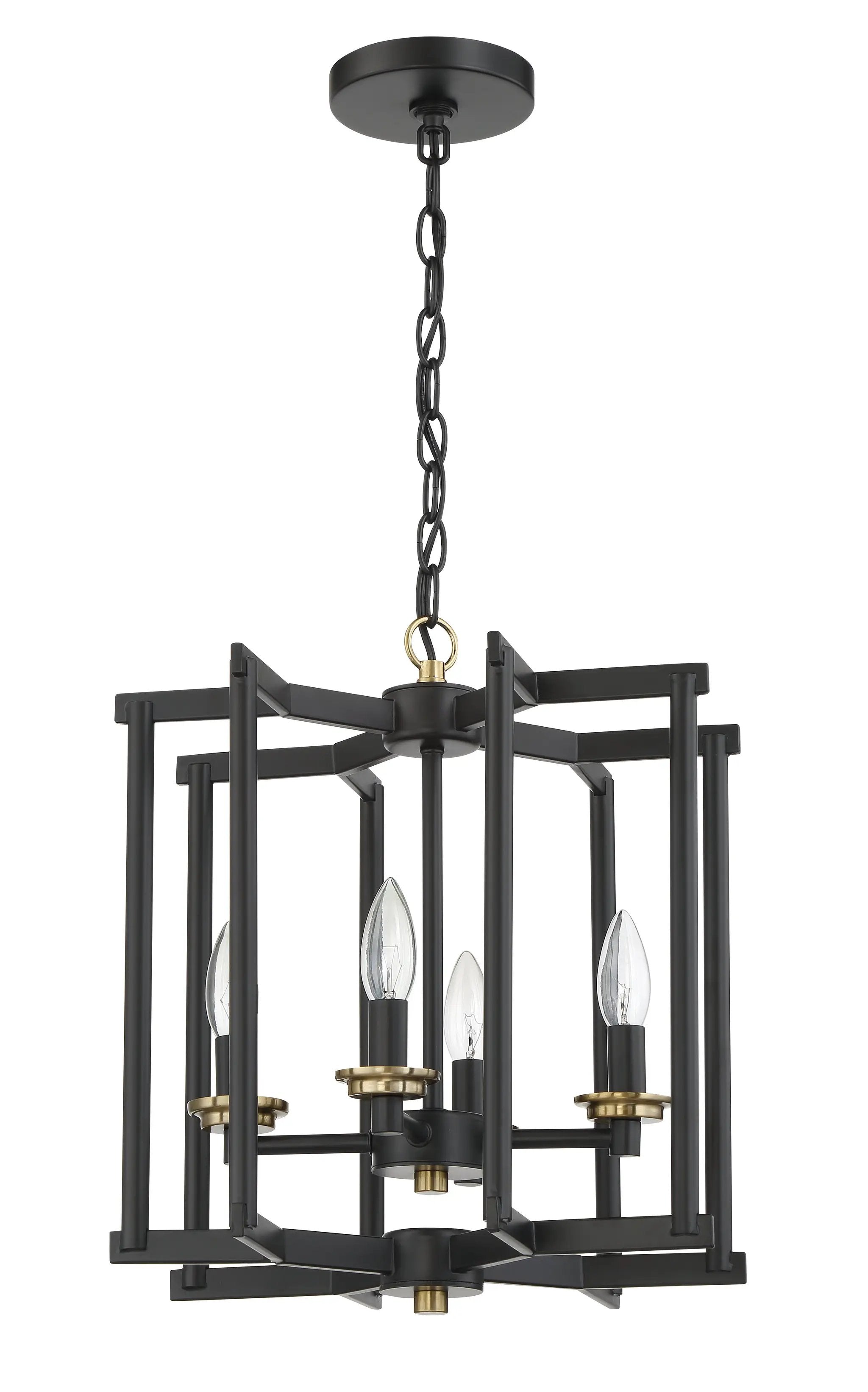 flat black/satin brass ceiling mount