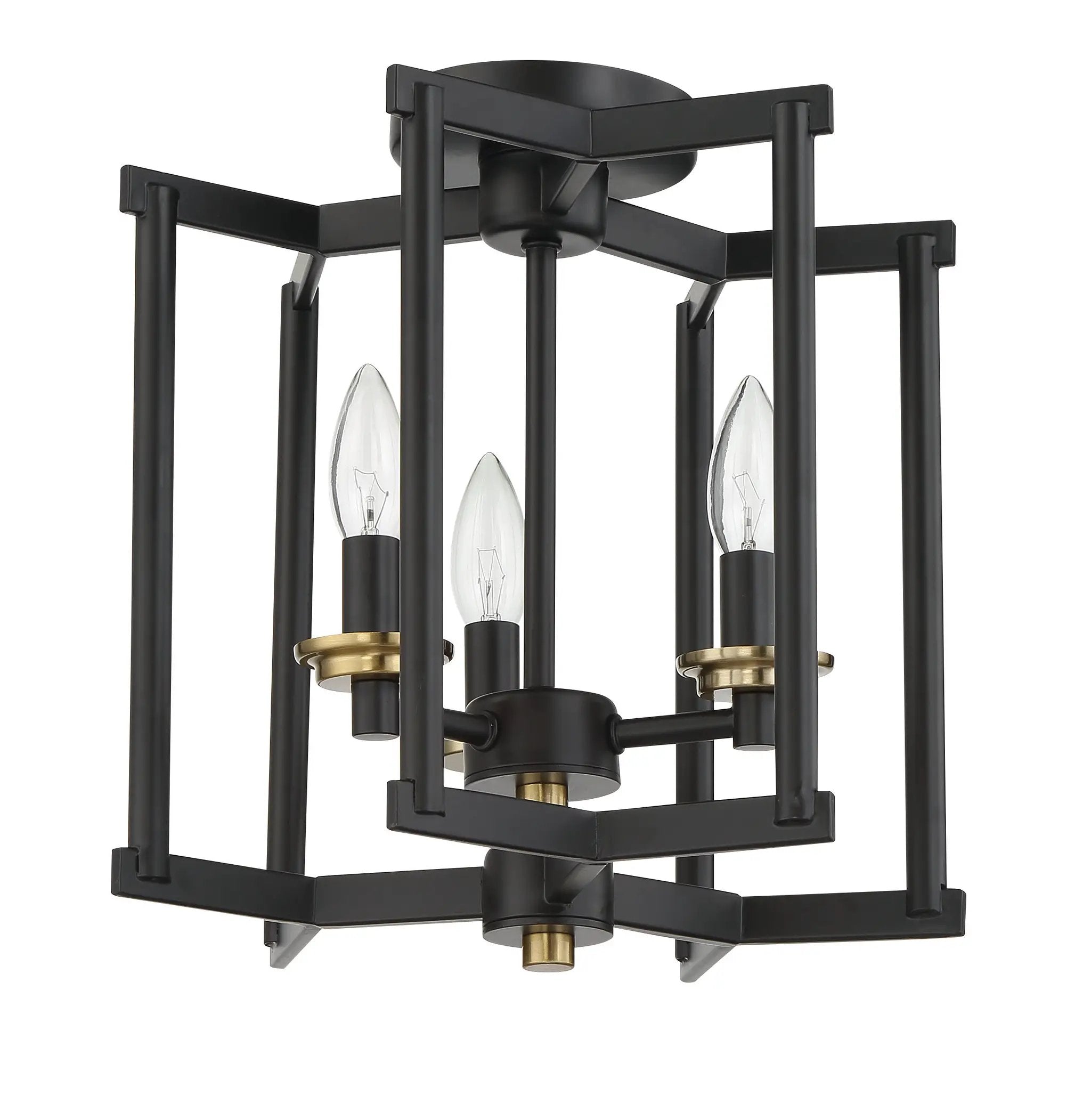 flat black/satin brass pendants