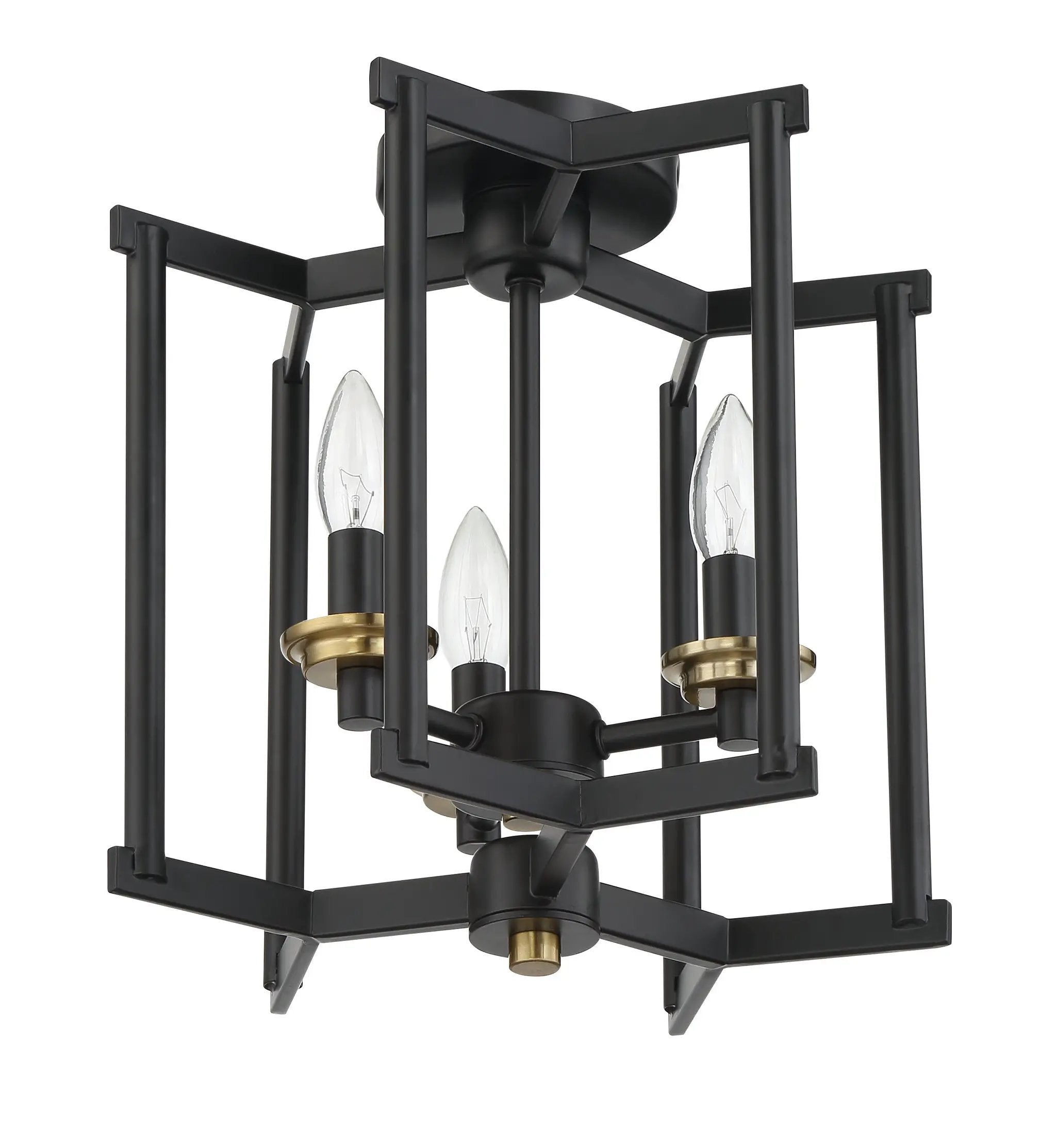 flat black/satin brass pendants