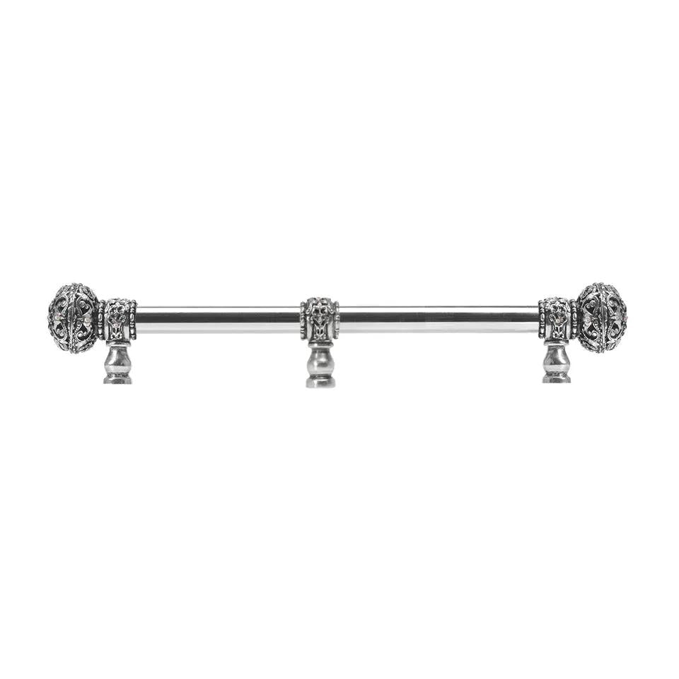 Carpe Diem Juliane Grace Large Finial Appliance/Long Pull - 5/8" Smooth Bar and Center Brace - Decorated with Swarovski Crystals by Carpe Diem