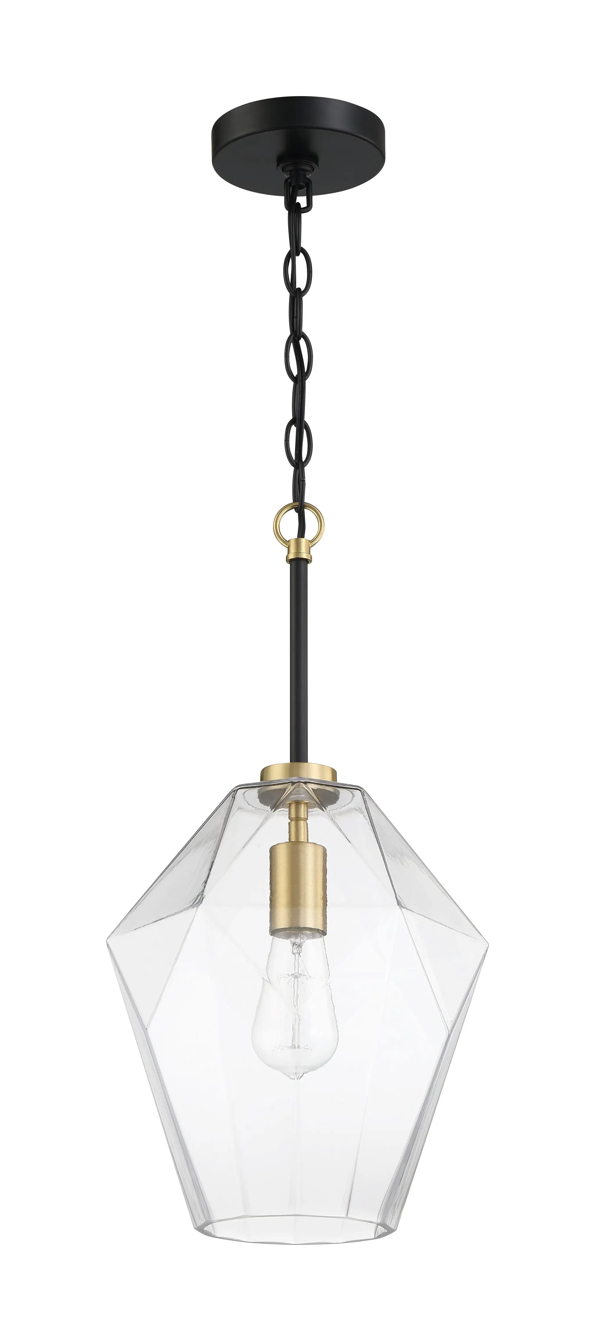 flat black/satin brass pendants