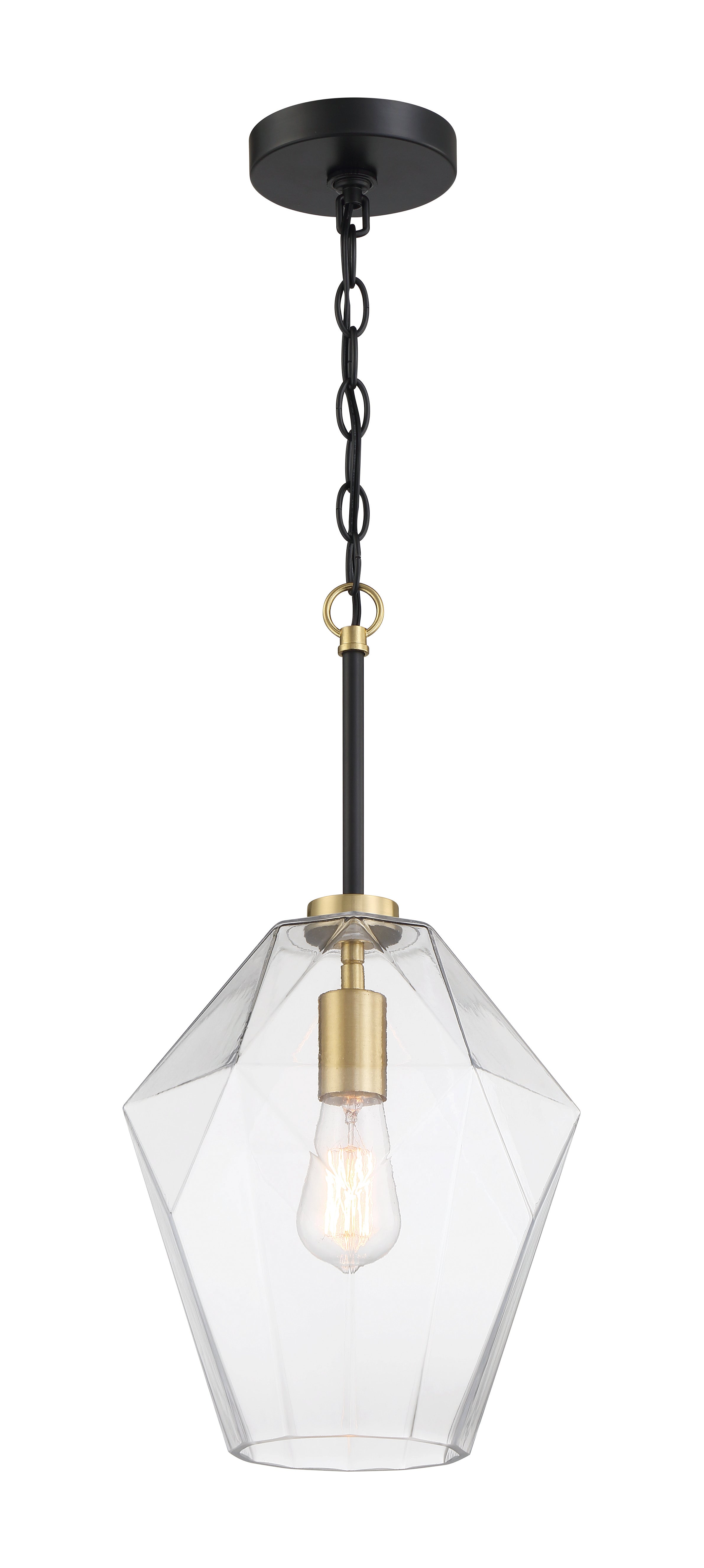 flat black/satin brass pendants