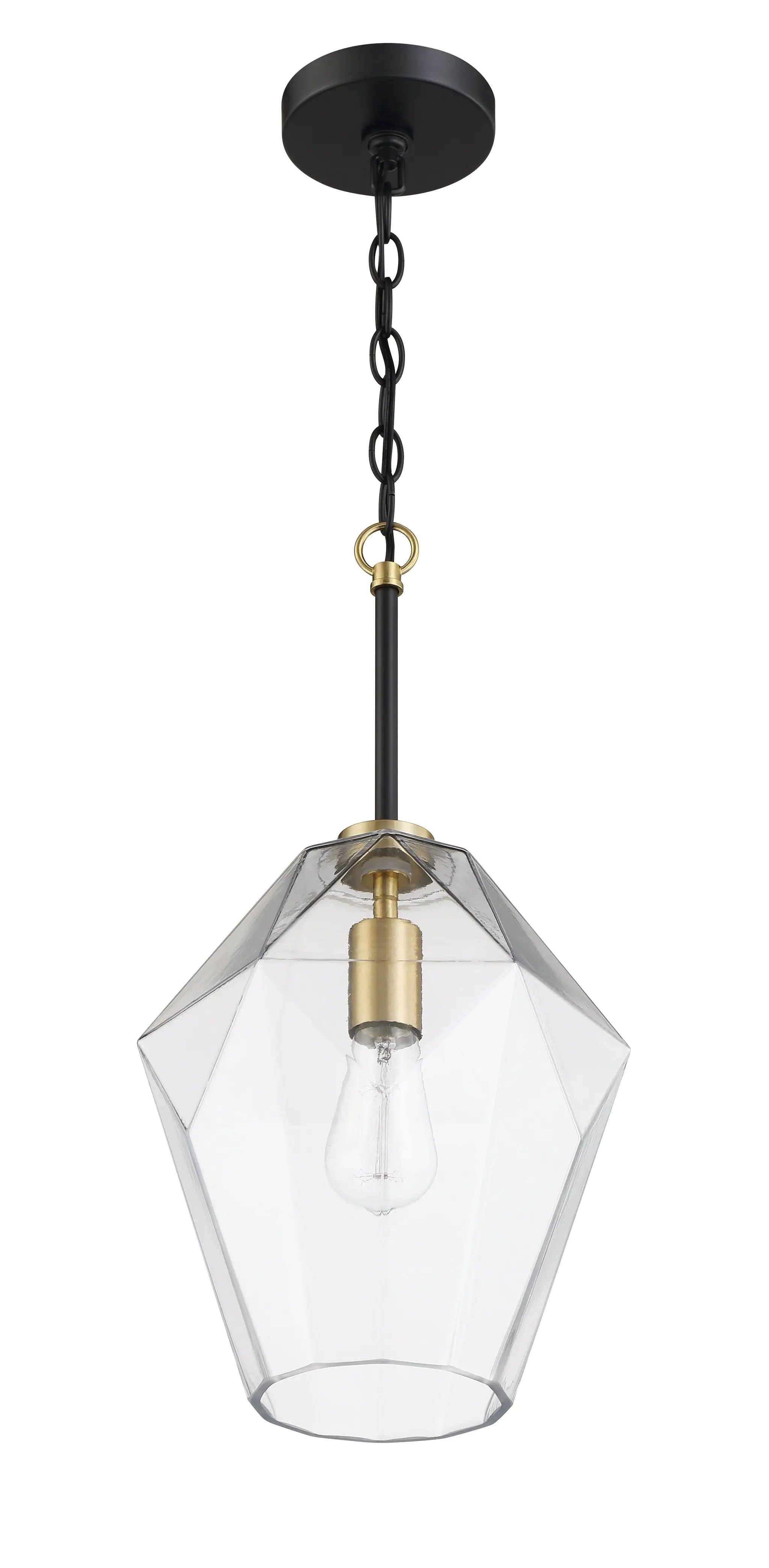 flat black/satin brass pendants