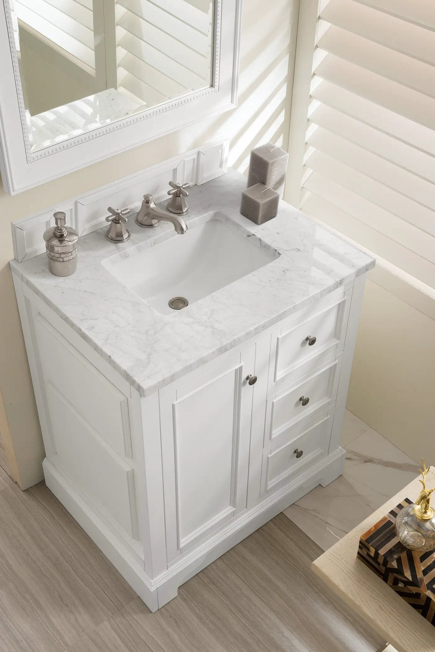 bright white vanity