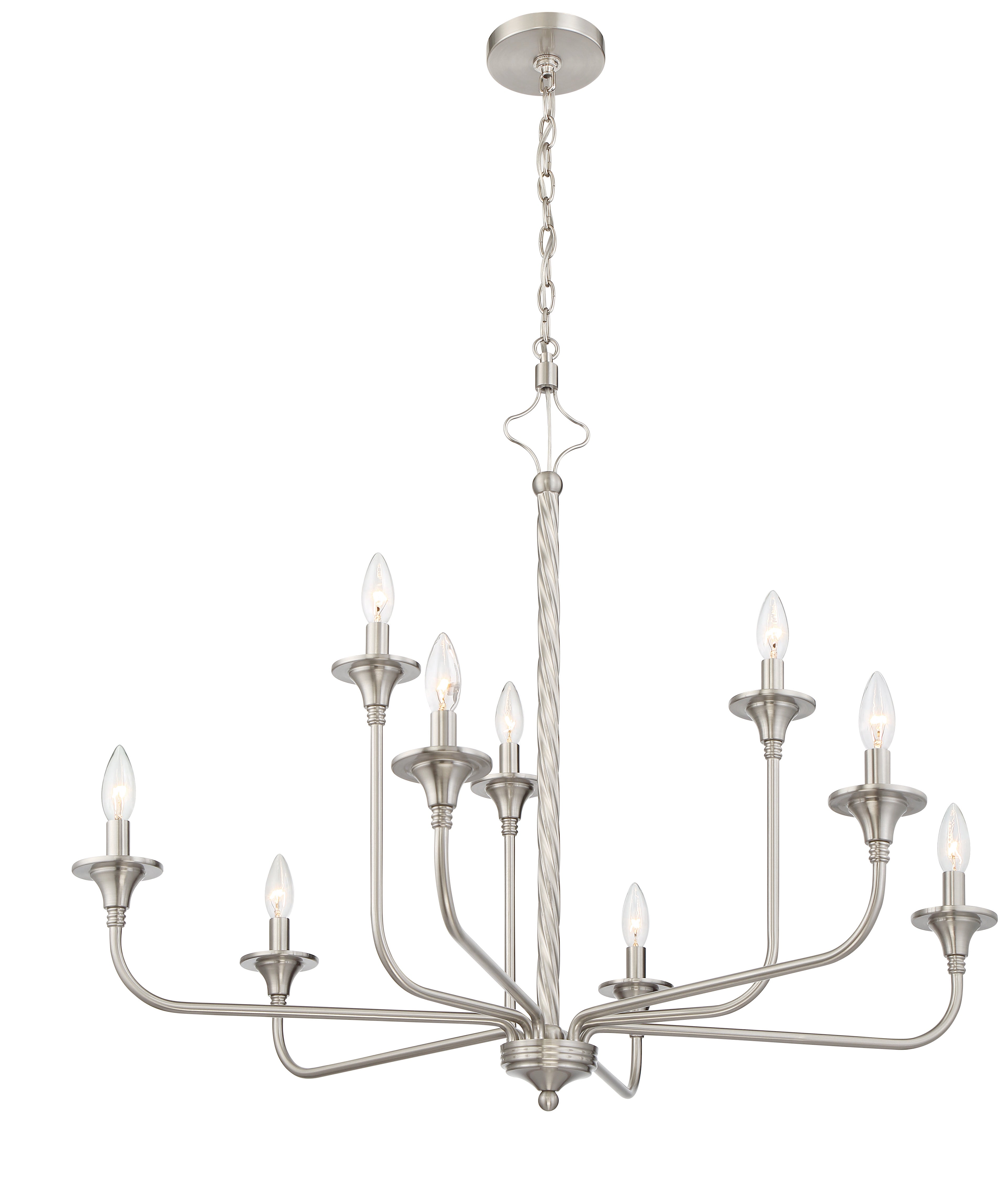 brushed polished nickel chandeliers