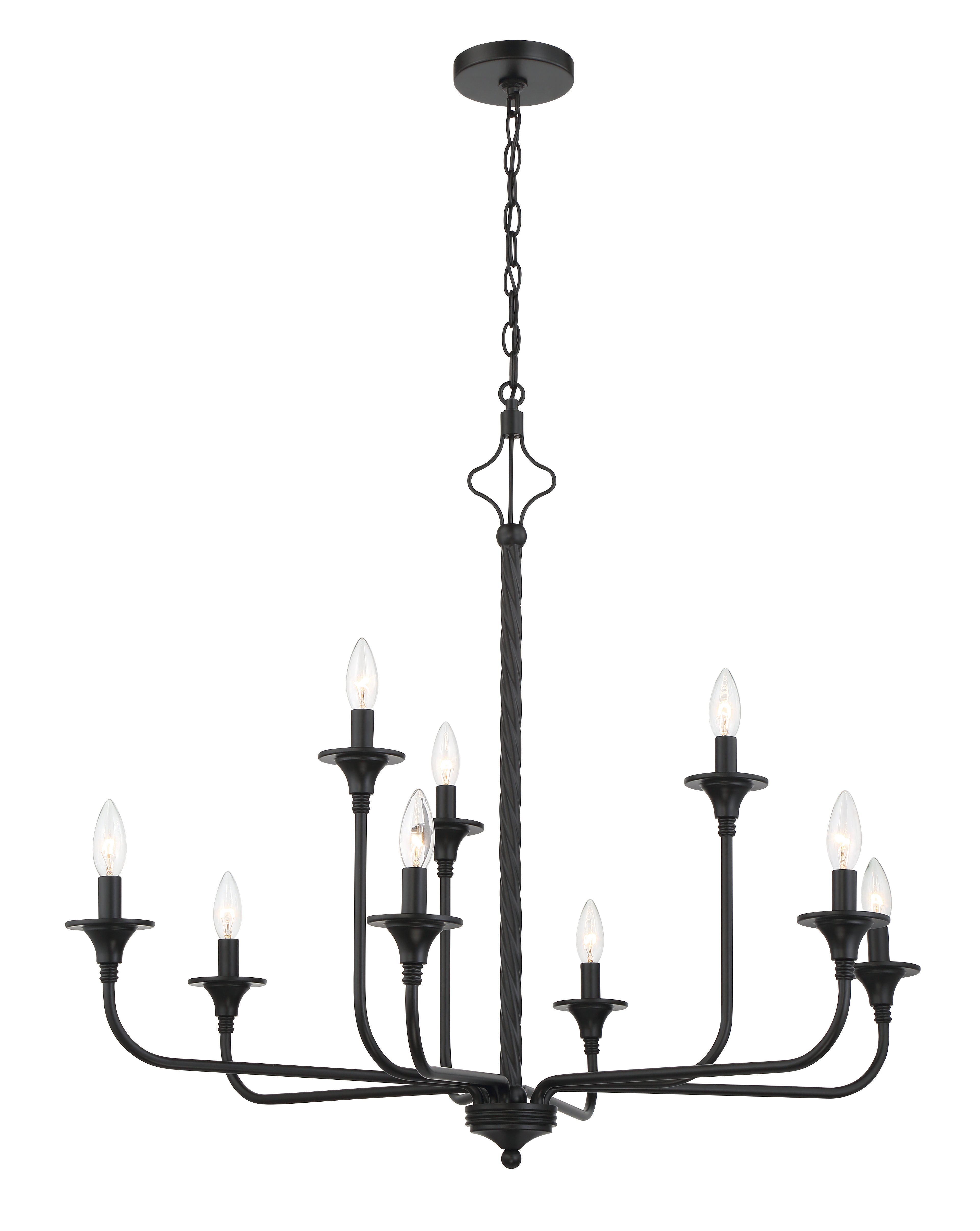 flat black chandeliers