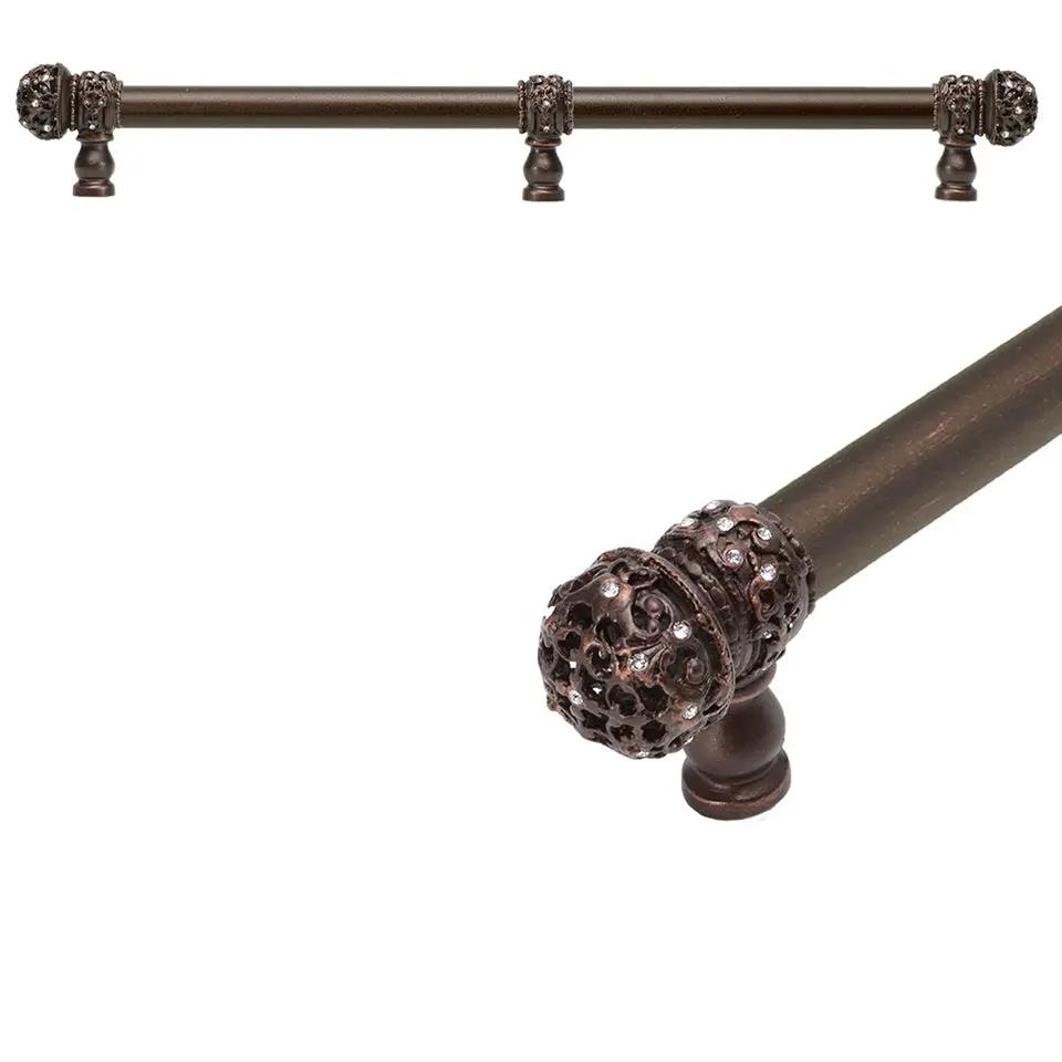Carpe Diem Juliane Grace Medium Finial Appliance/Long Pull - 5/8" Smooth Bar and Center Brace - Decorated with Swarovski Crystals by Carpe Diem