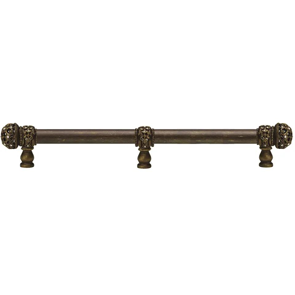 Carpe Diem Juliane Grace Medium Finial Appliance/Long Pull - 5/8" Smooth Bar and Center Brace - Decorated with Swarovski Crystals by Carpe Diem