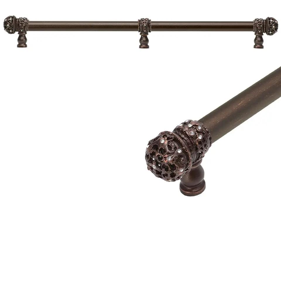 Carpe Diem Juliane Grace Medium Finial Appliance/Long Pull - 5/8" Smooth Bar and Center Brace - Decorated with Swarovski Crystals by Carpe Diem