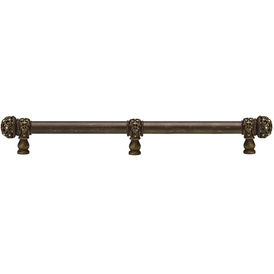 Carpe Diem Juliane Grace Medium Finial Appliance/Long Pull - 5/8" Smooth Bar and Center Brace - Decorated with Swarovski Crystals by Carpe Diem