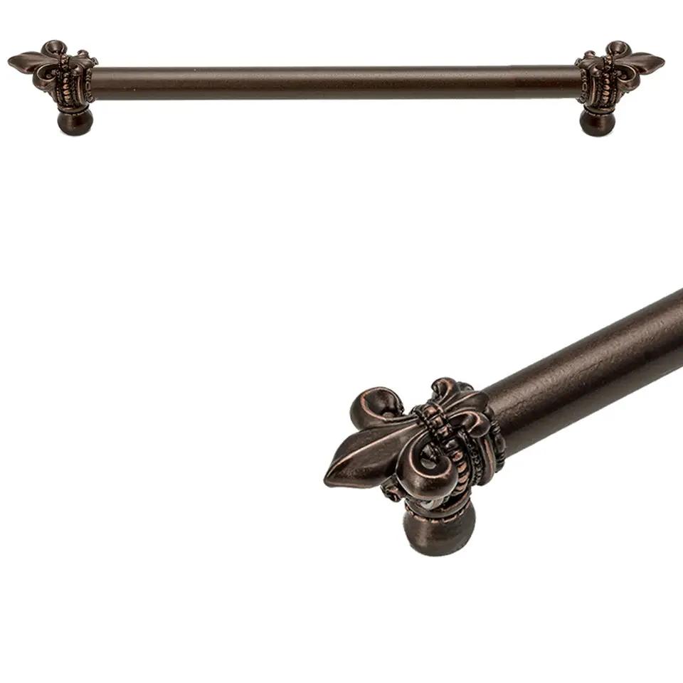 Carpe Diem Charlemagne Large Fleur De Lys Appliance/Long Pull - 5/8" Smooth Bar by Carpe Diem