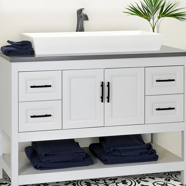 white bathroom sink