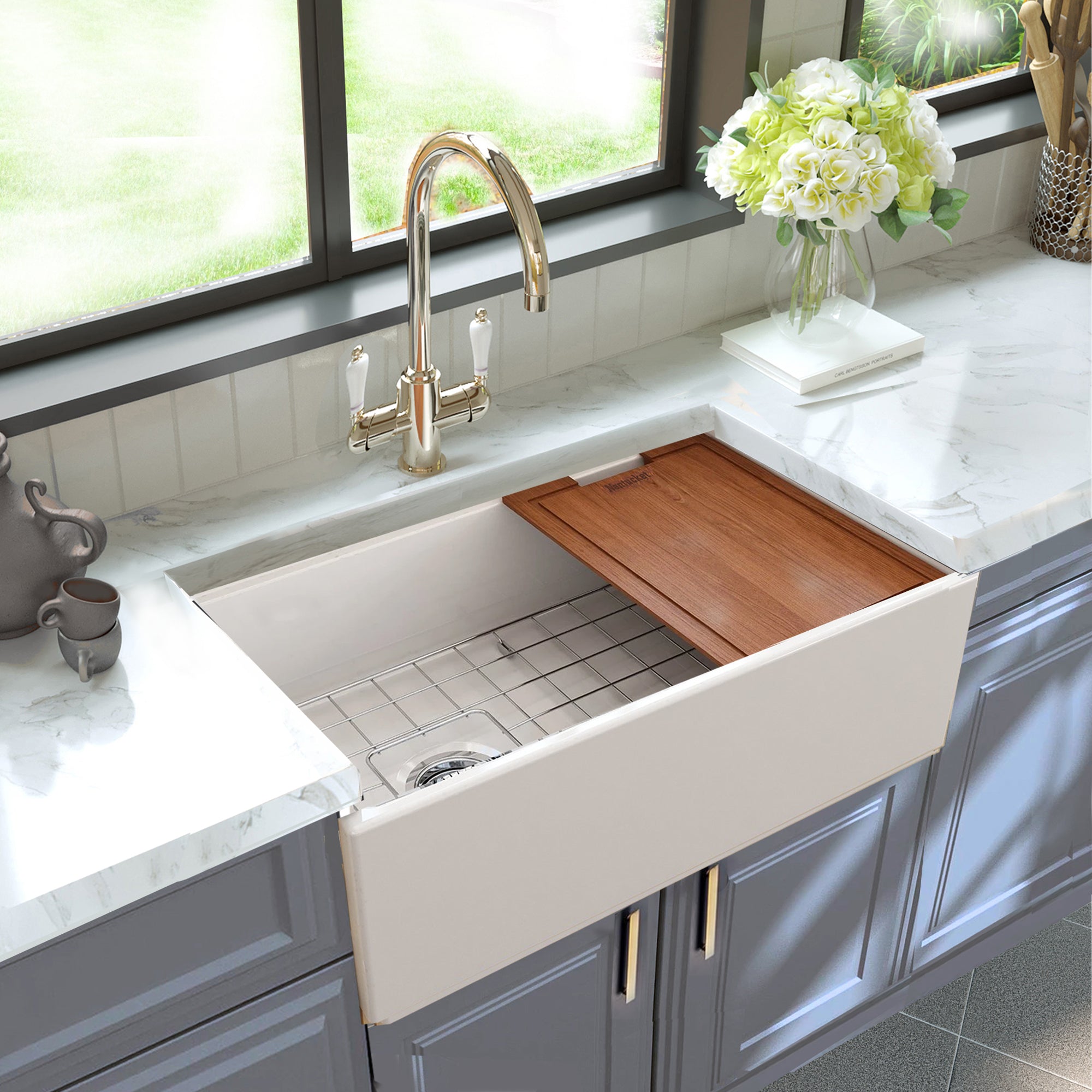 white kitchen sink