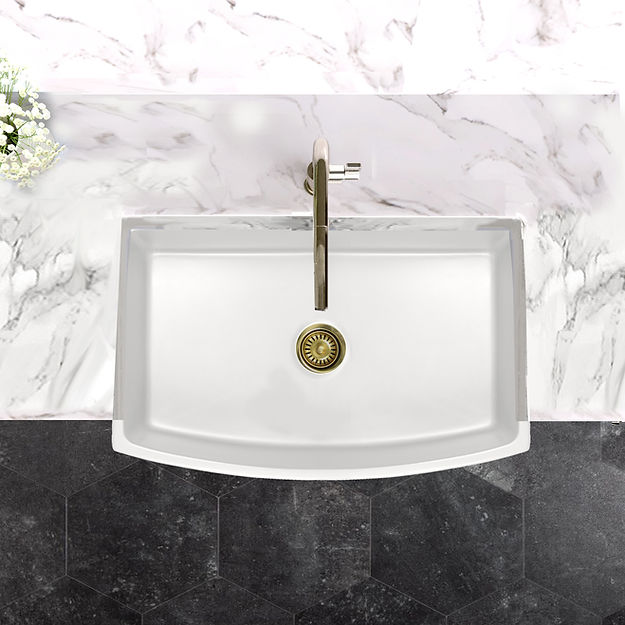 white kitchen sink